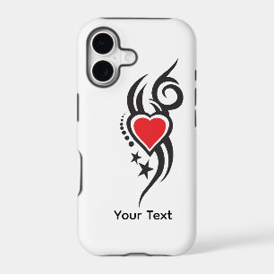 Vintage Ornamental Heart with Floral Tattoo Art