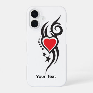 Vintage Ornamental Heart with Floral Tattoo Art iPhone 16 Case