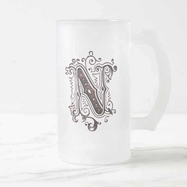 Vintage Ornamental 'N' - Mug (Right)
