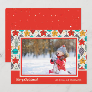 Vintage Ornaments Christmas Photo Holiday Card