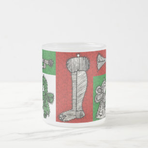 Vintage Ornaments Frosted Glass Coffee Mug