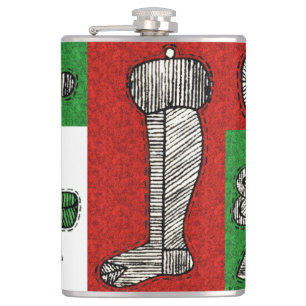 Vintage Ornaments Hip Flask