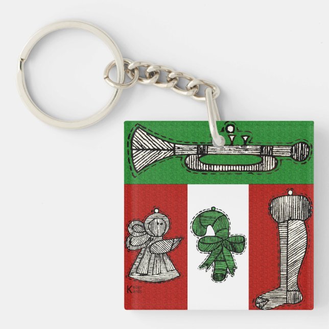 Vintage Ornaments Key Ring (Front)