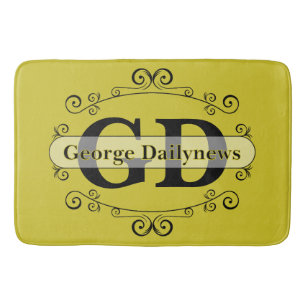 Vintage Ornaments Label - Spirals 1 Bath Mat