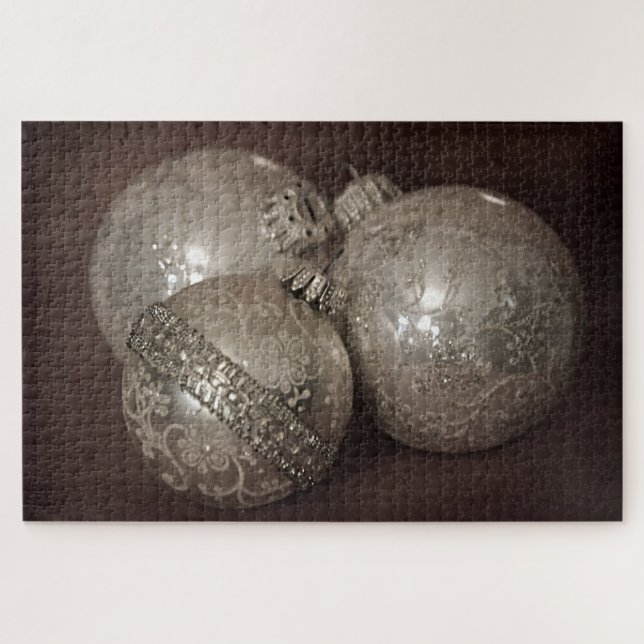 Vintage Ornaments Large Christmas Puzzle (Horizontal)
