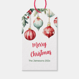 Vintage Ornaments Merry Christmas Gift Tag