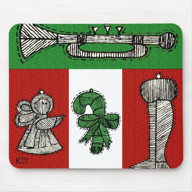 Vintage Ornaments Mouse Mat (Front)