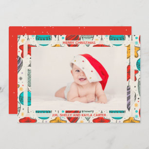 Vintage Ornaments Photo Birth Announcements