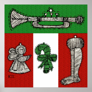 Vintage Ornaments Poster