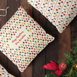Vintage Ornaments & Red Garland custom Cushion