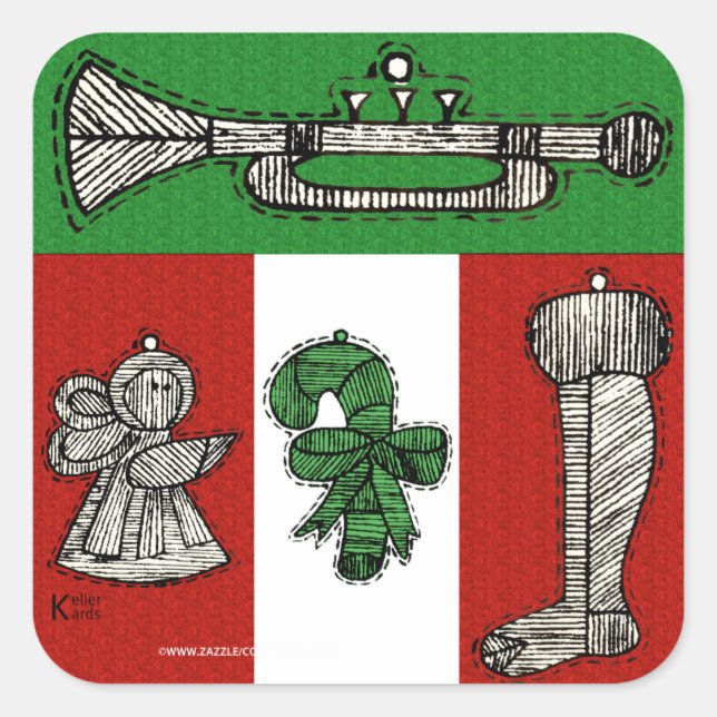 Vintage Ornaments Square Sticker (Front)