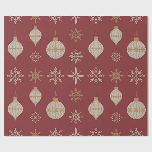 Vintage Ornaments Wrapping Paper (Flat)
