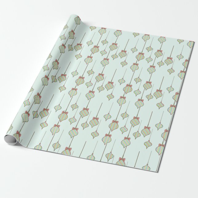 Vintage Ornaments Wrapping Paper (Unrolled)