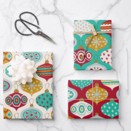 Vintage Ornaments Wrapping Paper Sheet