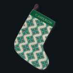 Vintage Ornate Art Nouveau Green Personalised    Small Christmas Stocking<br><div class="desc">Vintage Ornate Art Nouveau Tile Pattern in Green and Blue Personalised Christmas Stocking</div>
