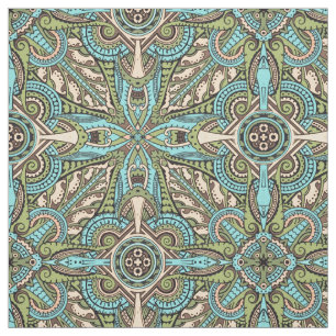 Vintage Ornate Colourful Art Deco Pattern Fabric