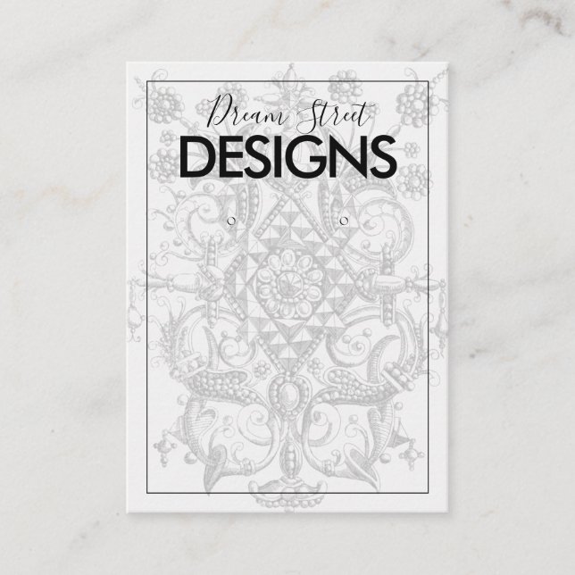 Vintage Ornate Design Earring Display Card (Front)