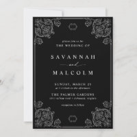 Vintage Ornate Frame | Elegant Moody Black Wedding