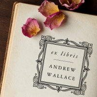 Vintage Ornate Frame Ex Libris Wooden Stamp