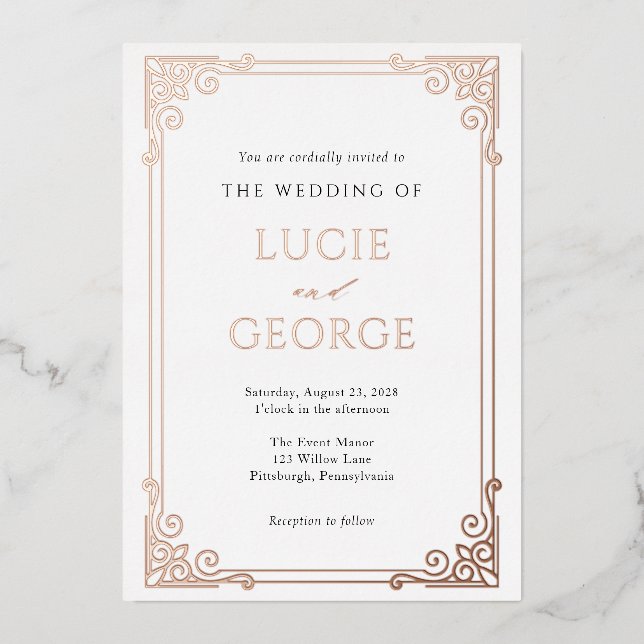 Vintage Ornate Frame Wedding Real (Front)