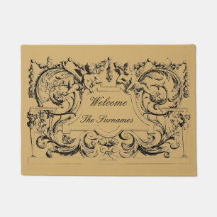 Vintage Ornate French Baroque Rococo Doormat