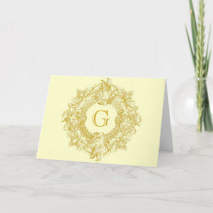 Vintage Ornate Gold Flourish Wreath Card