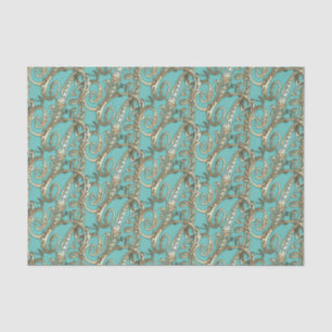 Vintage Ornate Gold Monogram R Tissue Paper