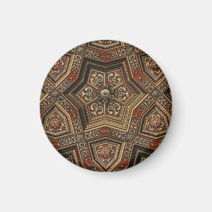 Vintage Ornate Gold Renaissance Geometric Art Magnet