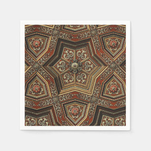 Vintage Ornate Gold Renaissance Geometric Art Napkin