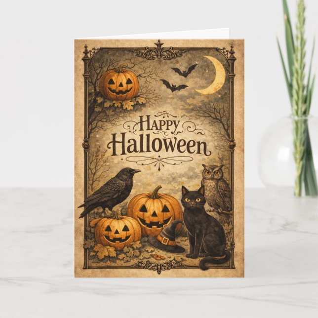 Vintage Ornate Halloween Card (Front)