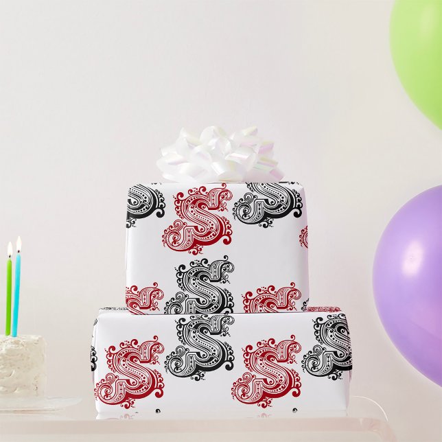 Vintage Ornate Letter S Monogram  Wrapping Paper (Creator Uploaded)