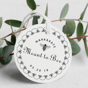 Vintage Ornate Meant to Bee Honey Wedding Round Favour Tags
