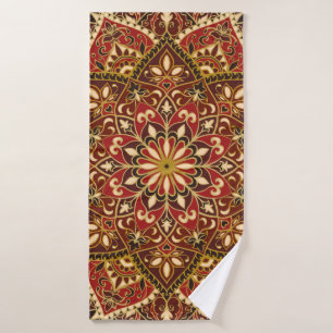 vintage ornate pattern with floral elements. Orien Bath Towel