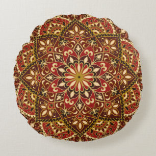 vintage ornate pattern with floral elements. Orien Round Cushion