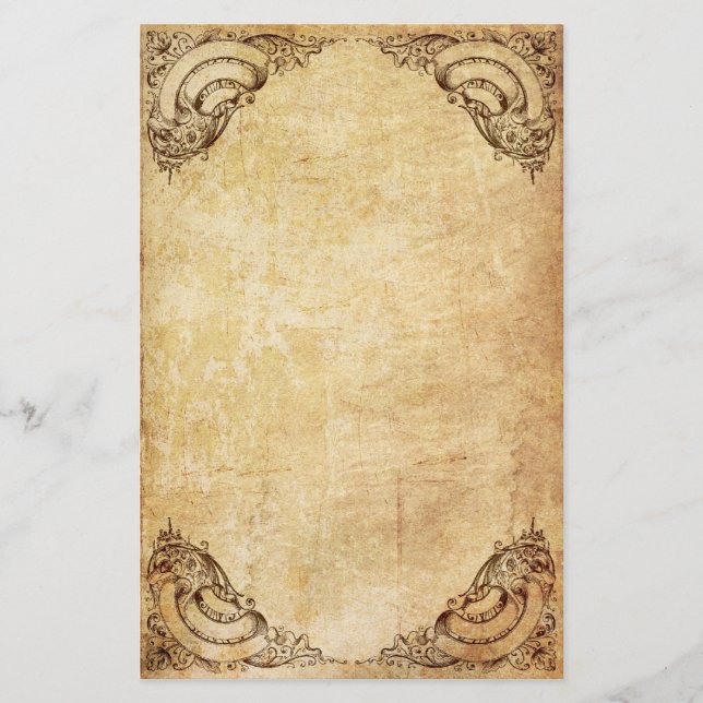 Vintage Ornate Ribbon Stationery (Front)