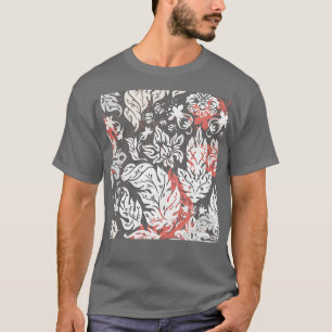 Vintage Ornate Shapes Elements Pattern Grey White T-Shirt