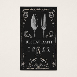 Vintage Ornate Spoon Fork Italian Restaurant Chef