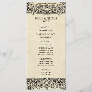 Vintage Ornate Wedding Program Programme
