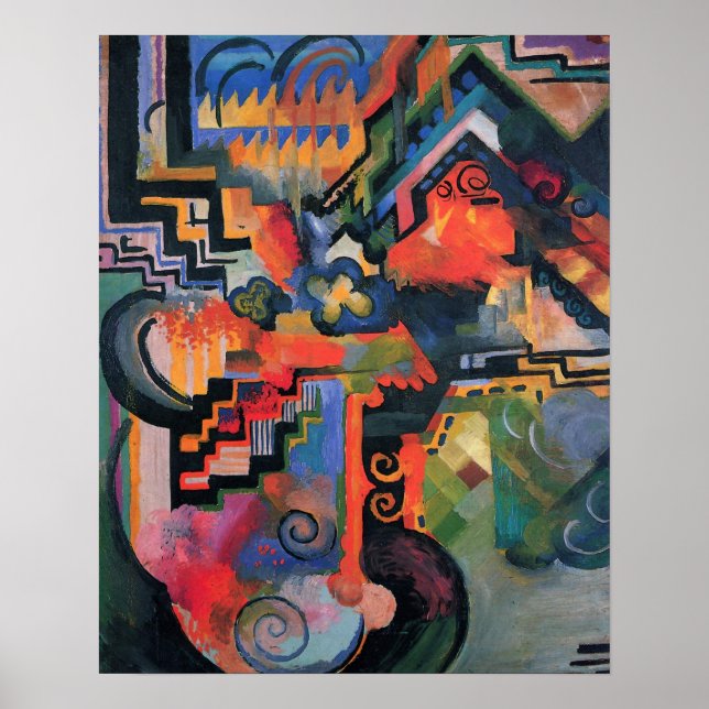 Vintage Orphism, Coloured Composition, August Poster (Front)
