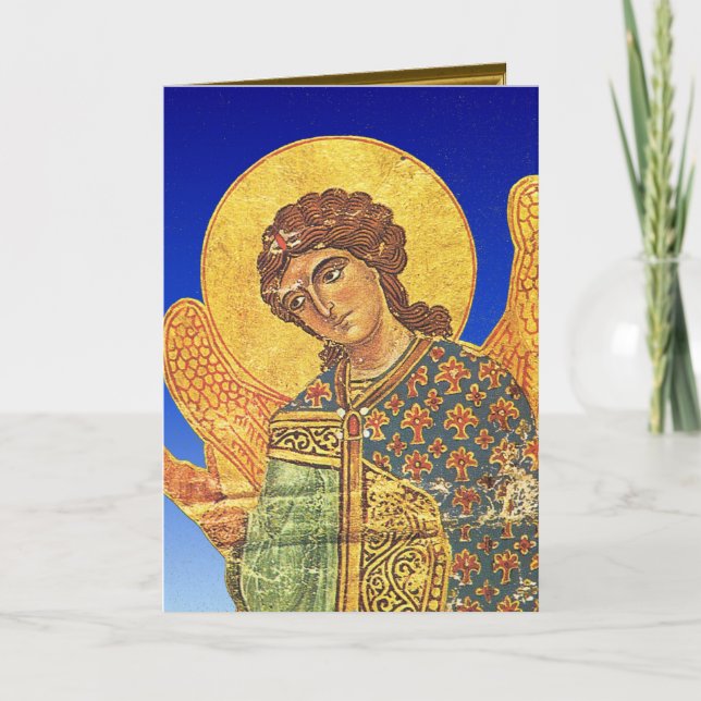 Vintage Orthodox ikon, angel Gabriel Holiday Card (Front)