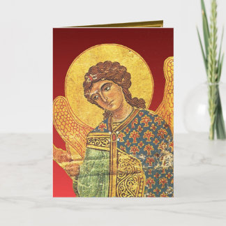 Vintage Orthodox ikon, angel Gabriel Holiday Card