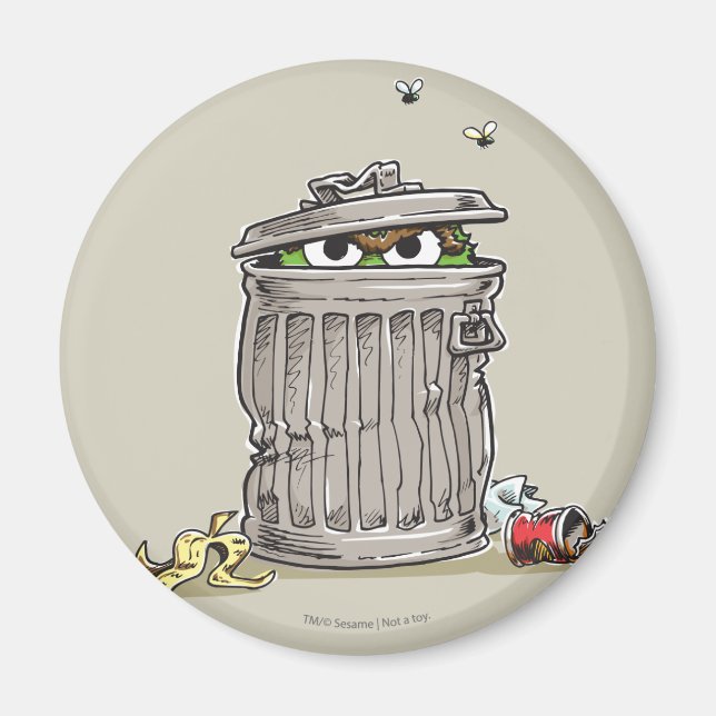 Vintage Oscar in Trash Can Magnet (Front)