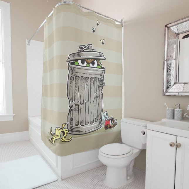 Vintage Oscar in Trash Can Shower Curtain (In Situ)