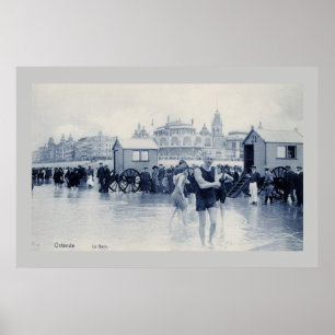 Vintage Ostend Bathing Scene, standard size 36x24 Poster
