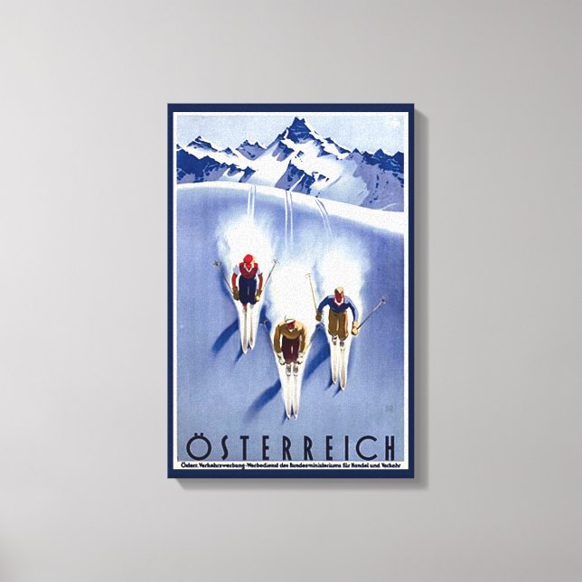 Vintage Österreich Ski Canvas Print (Front)