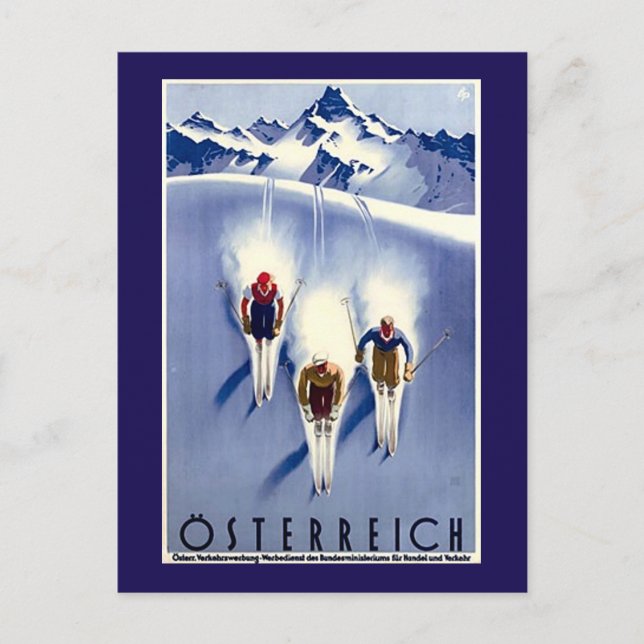 Vintage Österreich Ski Postcard (Front)