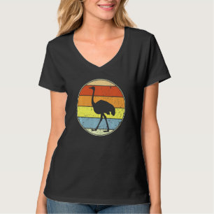 Vintage Ostrich Retro Ostrich Silhouette Bird Anim T-Shirt