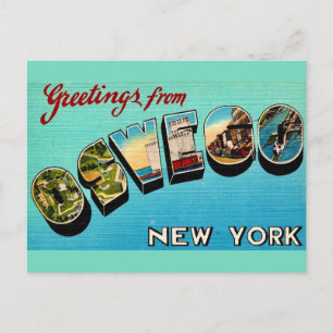 Vintage Oswego NY Greeting Postcard