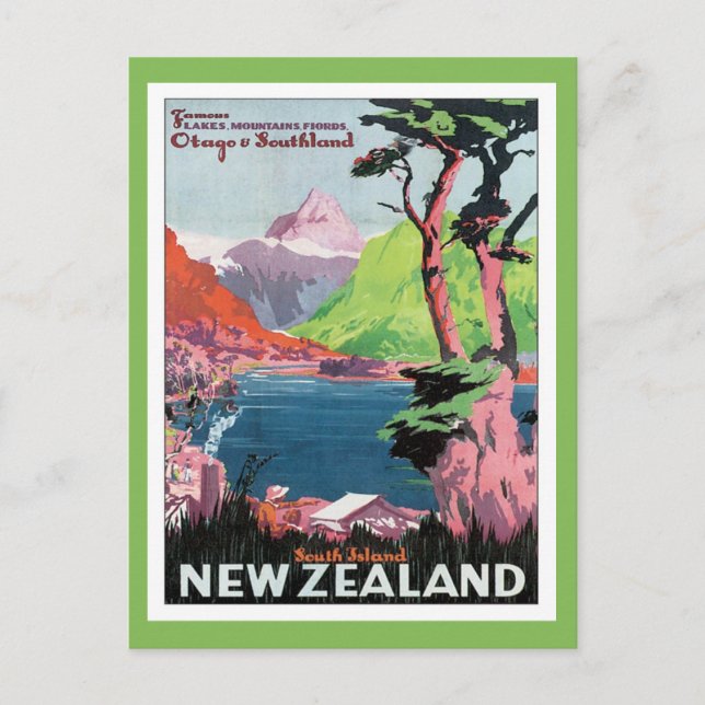 Vintage Otago New Zealand Postcard (Front)