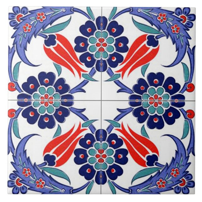 Vintage Ottoman Ceramic Tulip Tile (Front)